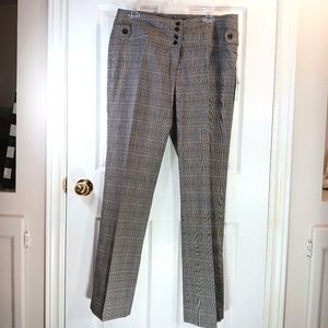 NWT Suzy Shier Tall Dress Pants Trousers Brown Plaid Women's Plus Size 14